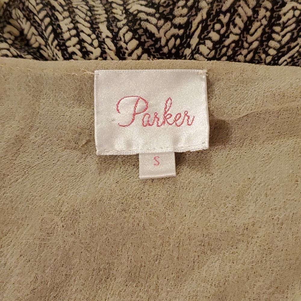 Parker Silk Sequin Animal Print Dress Sz S - Picture 7 of 8